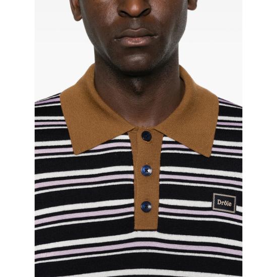 26FW 드롤드무슈 폴로 티셔츠 PO241 WO021 NAVY BLUE WHITE - DROLE DE MONSIEUR