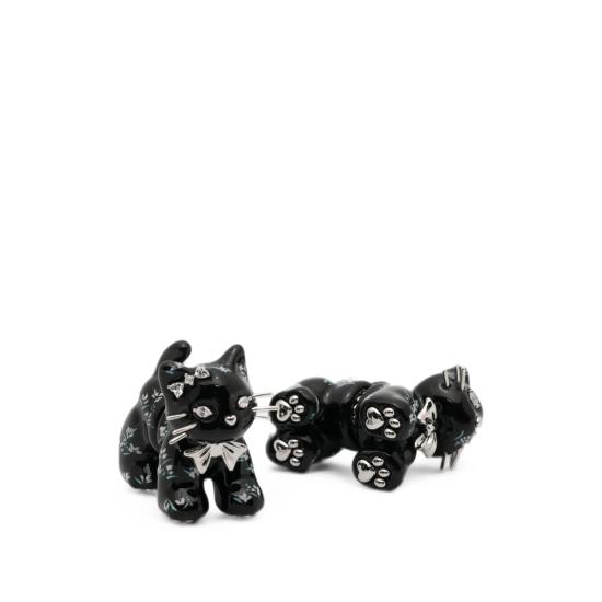 26FW 위민 이어링 26611BLK00DLR SILVER BLACK - YVMIN