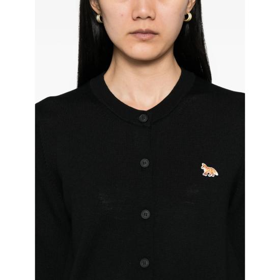 26FW 메종키츠네 베이비 폭스 메리노 레귤러 가디건 PW00502KT1181 BLACK - MAISON KITSUNE