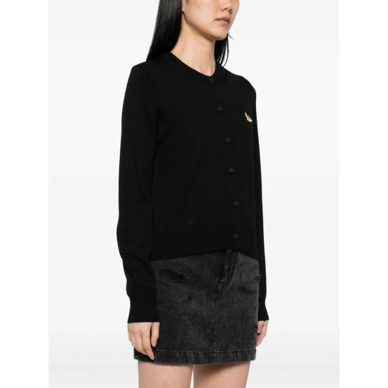 26FW 메종키츠네 베이비 폭스 메리노 레귤러 가디건 PW00502KT1181 BLACK - MAISON KITSUNE