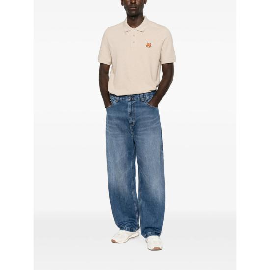 26FW 메종키츠네 폭스 헤드 레귤러 폴로 티셔츠 PM00209KP0002 CBEME NEUTRALS - MAISON KITSUNE