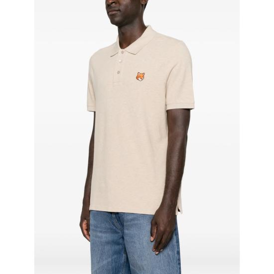 26FW 메종키츠네 폭스 헤드 레귤러 폴로 티셔츠 PM00209KP0002 CBEME NEUTRALS - MAISON KITSUNE