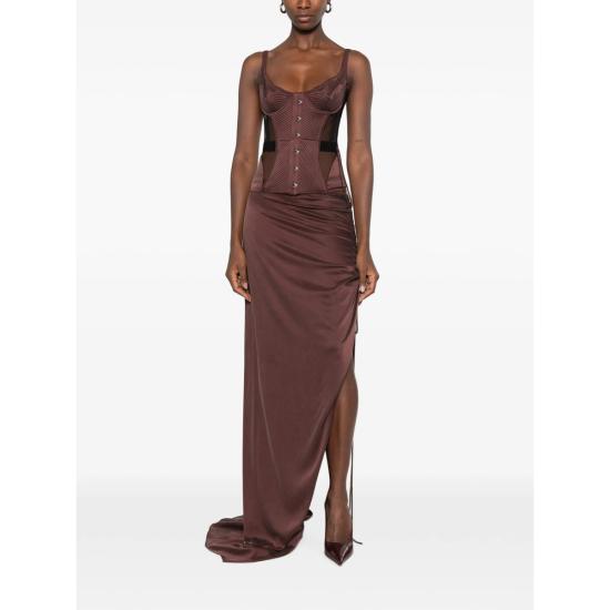 26FW 마리아루시아호한 롱 원피스 MALEENA BITCH BROWN - MARIA LUCIA HOHAN