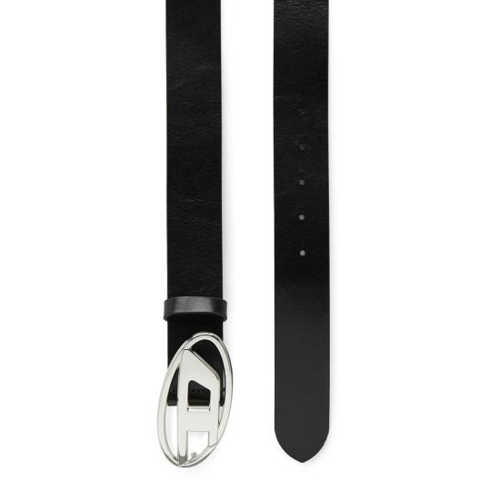 26FW 디젤 B-1DR W 레더 벨트 D 버클 X08727 PR666 H6528 BLACK SILVER - DIESEL
