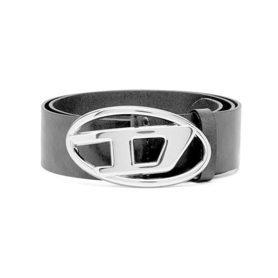 26FW 디젤 B-1DR W 레더 벨트 D 버클 X08727 PR666 H6528 BLACK SILVER