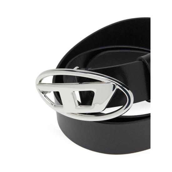 26FW 디젤 B-1DR W 레더 벨트 D 버클 X08727 PR666 H6528 BLACK SILVER - DIESEL