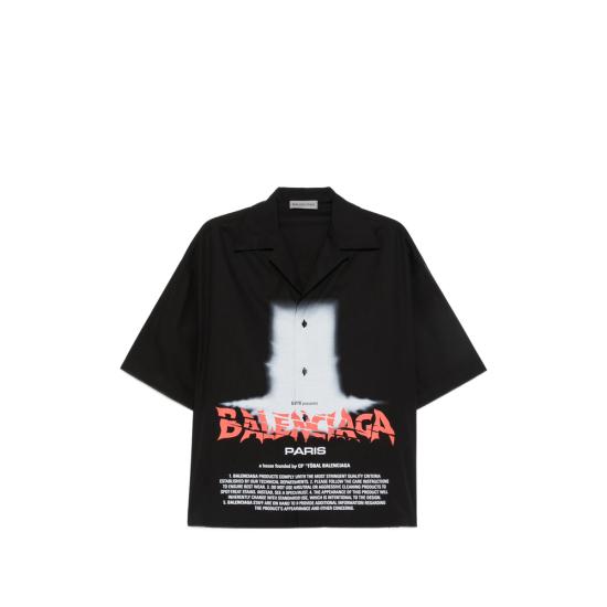 26FW 발렌시아가 반팔 셔츠 A001ZP TULA9 1000 BLACK