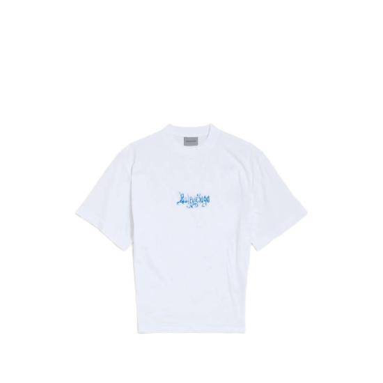 26FW 발렌시아가 스케치 쇼트 슬리브 탑 스케치 쇼트 슬리브 탑 A0016U TUVQ4 9000 WHITE