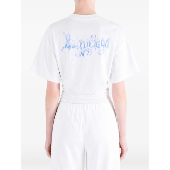 26FW 발렌시아가 스케치 쇼트 슬리브 탑 스케치 쇼트 슬리브 탑 A0016U TUVQ4 9000 WHITE - BALENCIAGA
