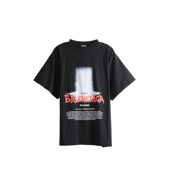 26FW 발렌시아가 더 도어 오버사이즈 티셔츠 850345 TUVO4 1000 BLACK