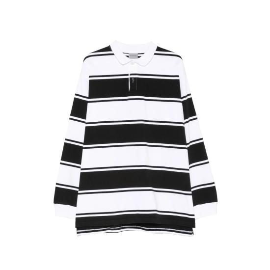 26FW 발렌시아가 롱 슬리브 폴로 티셔츠 A00189 TUVW7 1070 WHITE BLACK