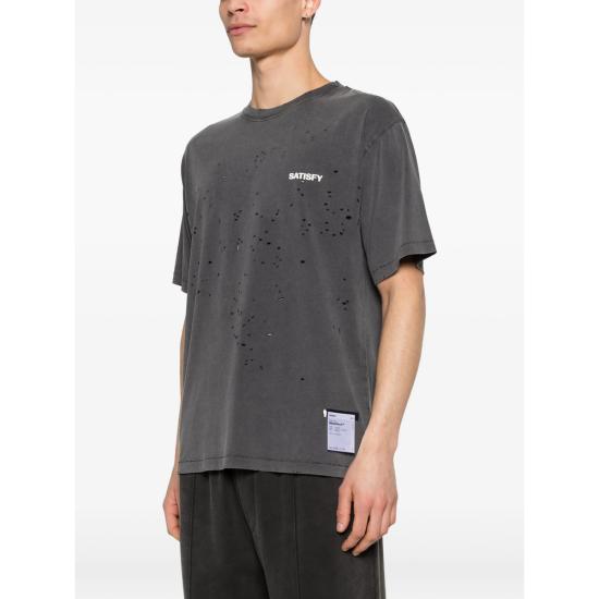 26FW 새티스파이 모스테크 티셔츠 11006 00A02 AGBLK GREY - SATISFY