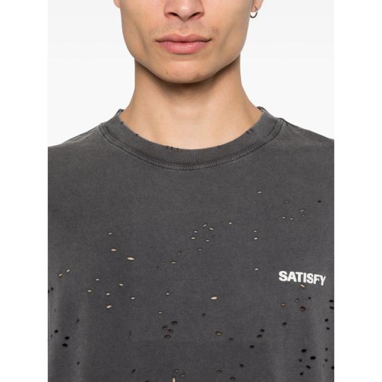 26FW 새티스파이 모스테크 티셔츠 11006 00A02 AGBLK GREY - SATISFY