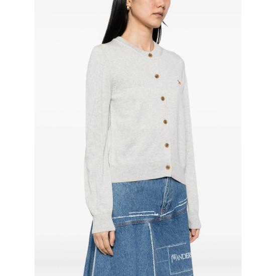 26FW 메종키츠네 베이비 폭스 메리노 레귤러 가디건 PW00502KT1181 LGRME GREY - MAISON KITSUNE