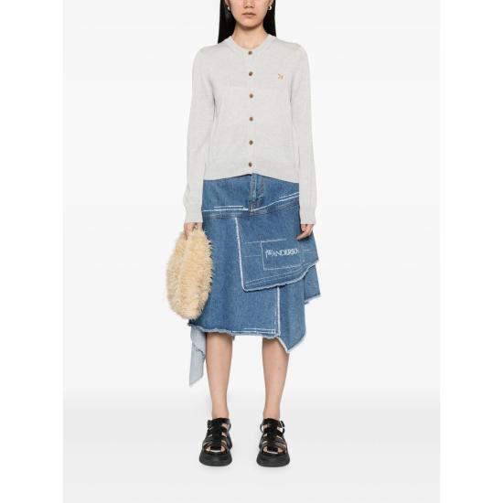 26FW 메종키츠네 베이비 폭스 메리노 레귤러 가디건 PW00502KT1181 LGRME GREY - MAISON KITSUNE