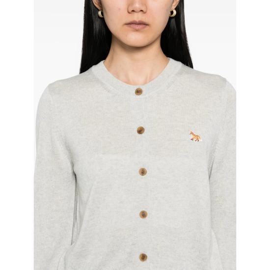 26FW 메종키츠네 베이비 폭스 메리노 레귤러 가디건 PW00502KT1181 LGRME GREY - MAISON KITSUNE