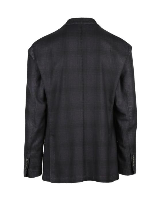 25FW 엘비엠 수트 자켓 은은한 체크 패턴과 가벼운 디자인의 라운드 울 블레이저 - L.B.M.