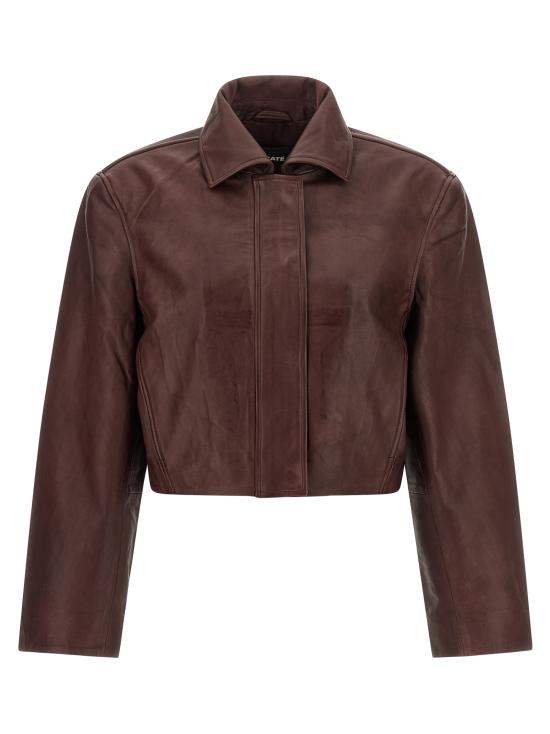 26FW 로테이트 바이 크리스텐슨 가죽 자켓 116666757757 Bordeaux