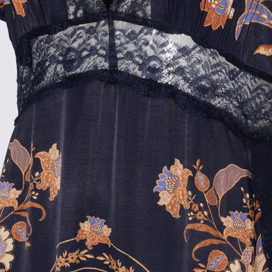 26FW 팜 리오 롱 원피스 374253 26106 LARA NAVY BLUE - FARM RIO