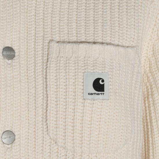 26FW 칼하트 WIP 로고 패치 골지 가디건 I035379 05XX NATURAL - CARHARTT WIP