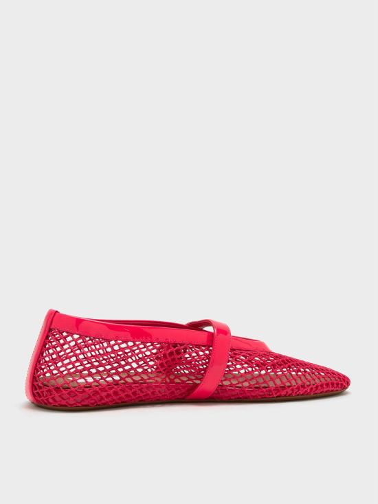 26FW 알라이아 피쉬넷 발레 플랫 AA3A029TK007 PINK - ALAIA
