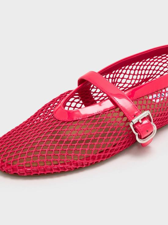 26FW 알라이아 피쉬넷 발레 플랫 AA3A029TK007 PINK - ALAIA