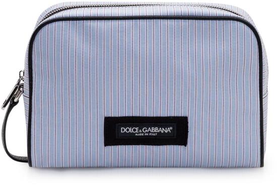 26SS 돌체앤가바나 Calfskin and striped poplin 핸드백 BM2500A03908L879SS26 LICHTBLUE