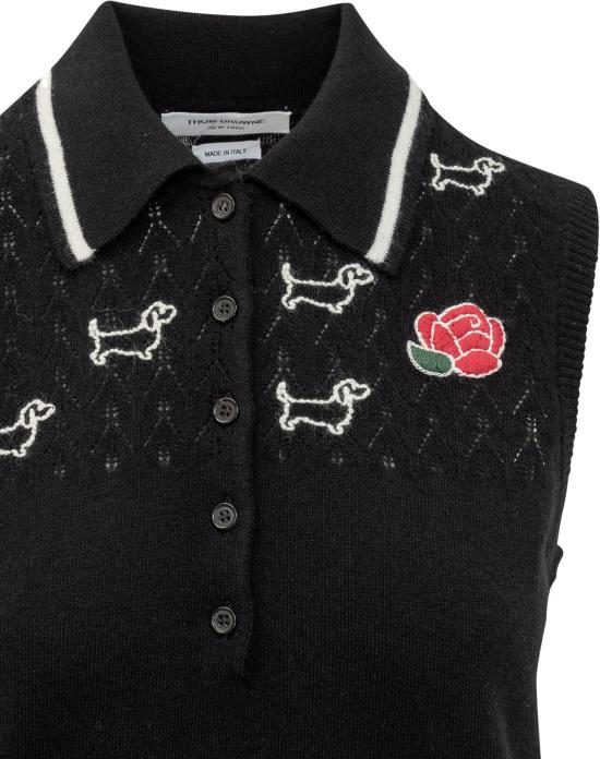  톰브라운 니트웨어 FKP111EY1029001FW24 BLACK - THOM BROWNE