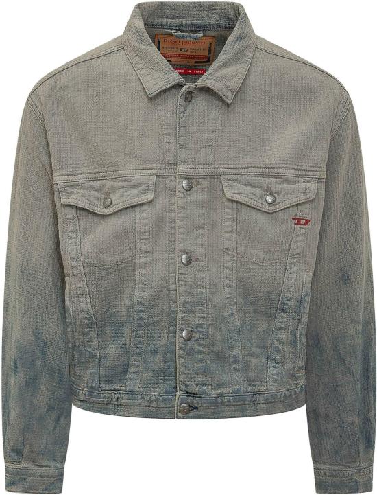 26SS 디젤 프린스 오브 웨일 자카드 데님 트러커 자켓 A2168009N9301SS26 GREY