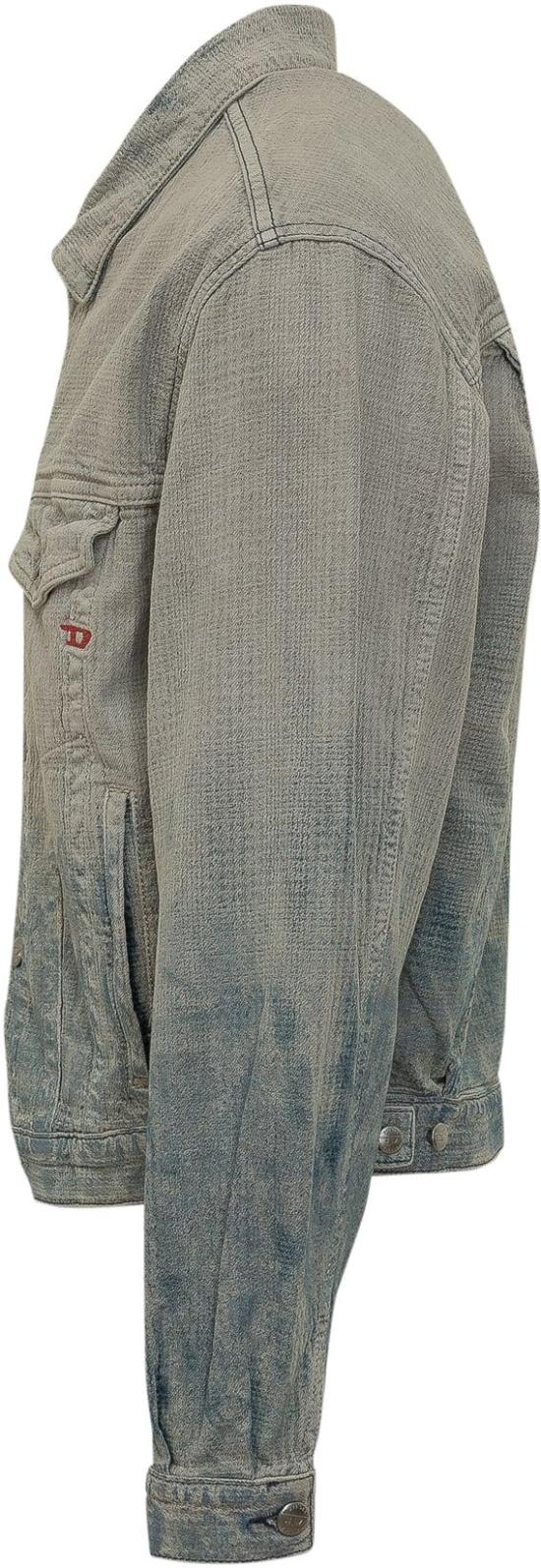 26SS 디젤 프린스 오브 웨일 자카드 데님 트러커 자켓 A2168009N9301SS26 GREY - DIESEL