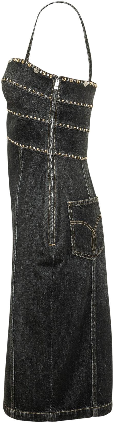 26SS 베르사체 미디 원피스 10231171A164771D040SS26 DONKERGREY - VERSACE