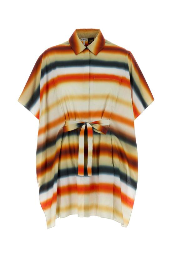 26SS 로에베 원피스 S616Y09XCL ORANGEMULTICOLOR Stripped