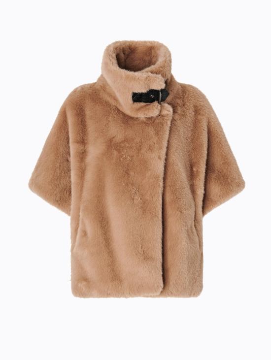 26FW 핑코 무스탕 Ecofur Aspen con Collo Alto Toupe의 카파 - PINKO