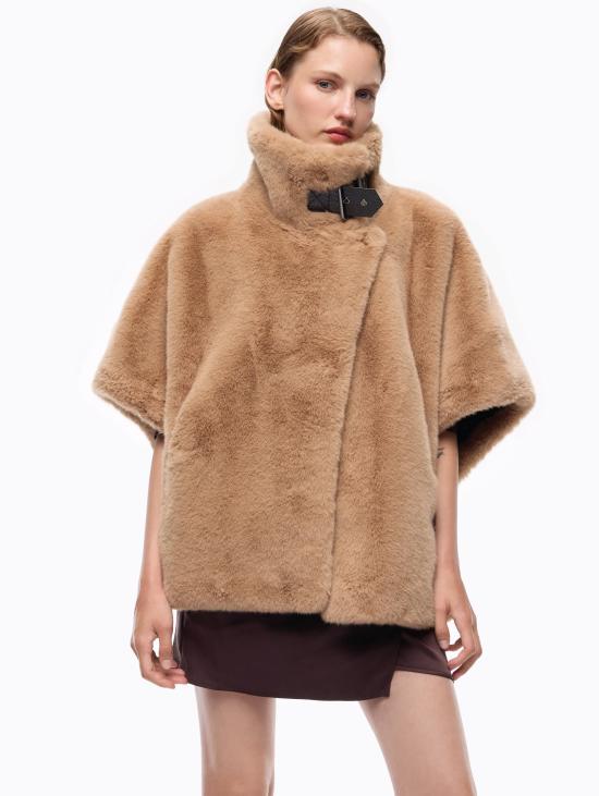 26FW 핑코 무스탕 Ecofur Aspen con Collo Alto Toupe의 카파