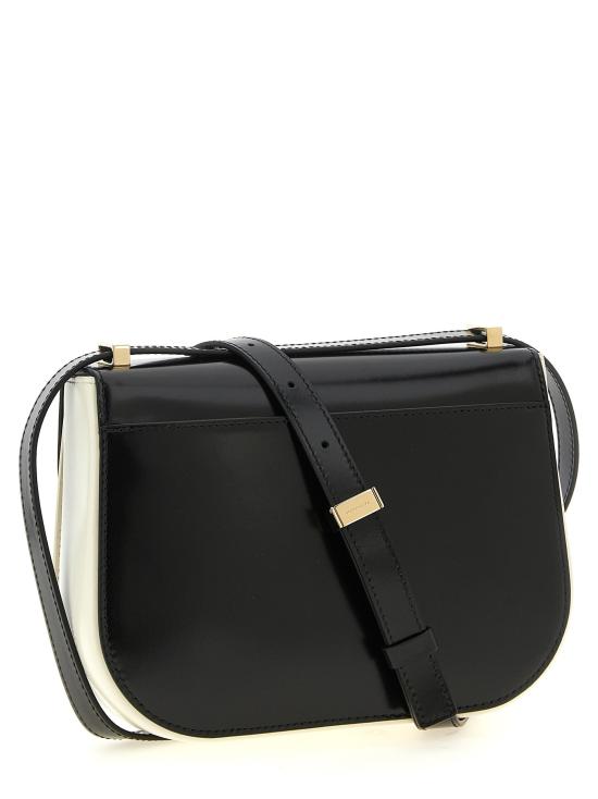 26FW 살바토레 페라가모 크로스백 노스-사우스 더블 간치니(Xs) 크로스바디 백 화이트/블랙 - SALVATORE FERRAGAMO