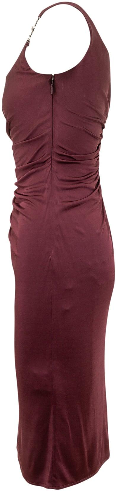 26SS 베르사체 미디 원피스 10226061A124971RD90SS26 MAROON - VERSACE