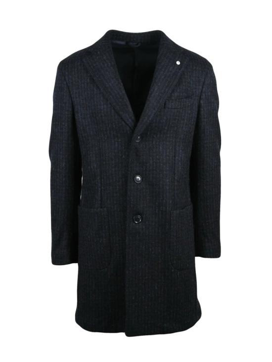 25FW 엘비엠 코트 블루/블랙-블랙 울 혼방 코트