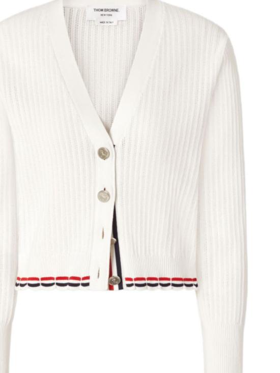 26FW 톰브라운 가디건 FKC718B Y3009100 White - THOM BROWNE