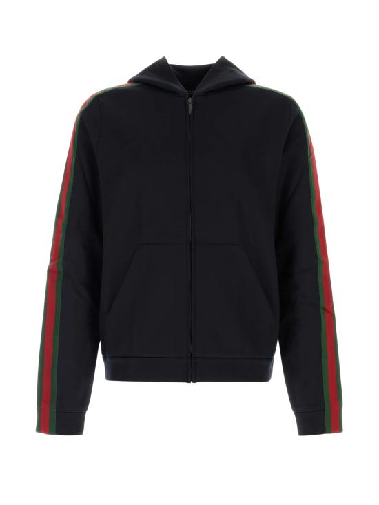 26FW 구찌 웹 실크 코튼 저지 지퍼 재킷 872244 XJH0N4816 NAVY