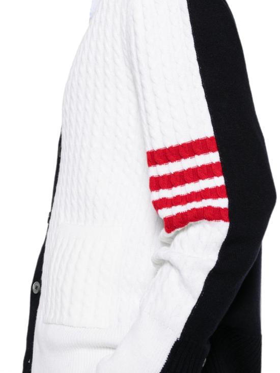 26FW 톰브라운 가디건 MKC650A Y1018979 Navy Blue White - THOM BROWNE