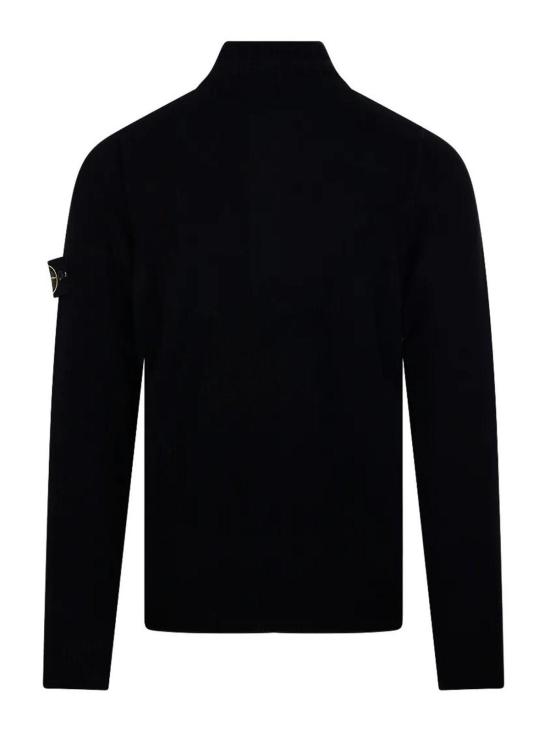 26FW 스톤 아일랜드 로고 패치 하이넥 버튼 울 스웨터 L2S155100040S00A3V0029 BLACK