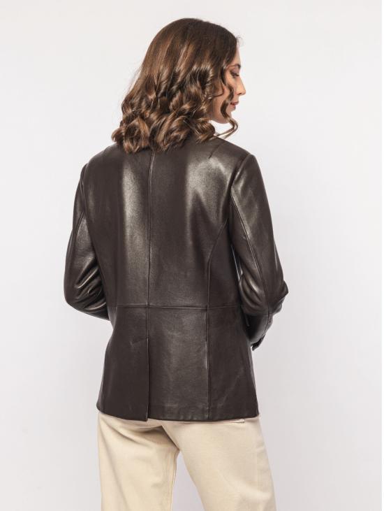 26FW 더 재키 레더스 가죽 자켓 Pelle con Chiusura ad un Bottone Marrone 블레이저 - THE JACKIE LEATHERS