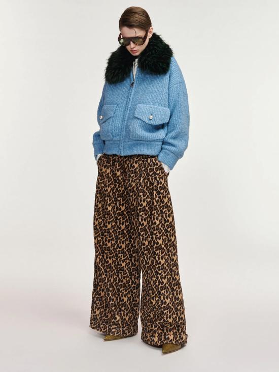 26FW 에센셜앤트워프 자켓 Maglia Bouclè con Pelliccia Removibile Azzurro의 폭격기 - ESSENTIEL ANTWERP