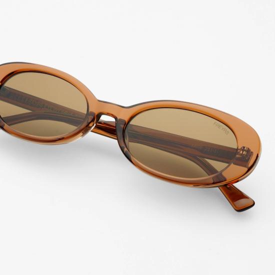  프레어스 아이웨어 선글라스 프레이르스 아이웨어 미미 오벌 선글라스 브라운 - FREYRS EYEWEAR