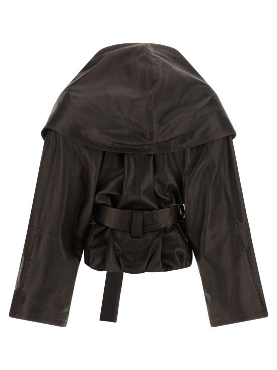 26FW 마그다뷰트림 코트 숄 칼라 가죽 재킷  재킷 브라운 - MAGDA BUTRYM