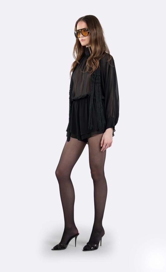  논살란트 레이블 숏 원피스 Nonchalant Label Carla Romper Black - NONCHALANT LABEL
