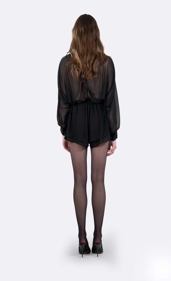  논살란트 레이블 숏 원피스 Nonchalant Label Carla Romper Black - NONCHALANT LABEL