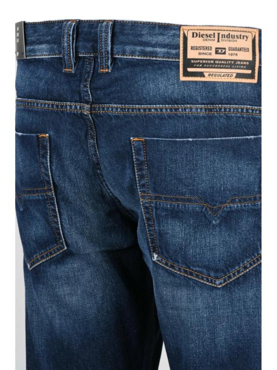 25FW 디젤 데님 팬츠 블루 코튼 사파도 스트레이트 레그 진 - DIESEL