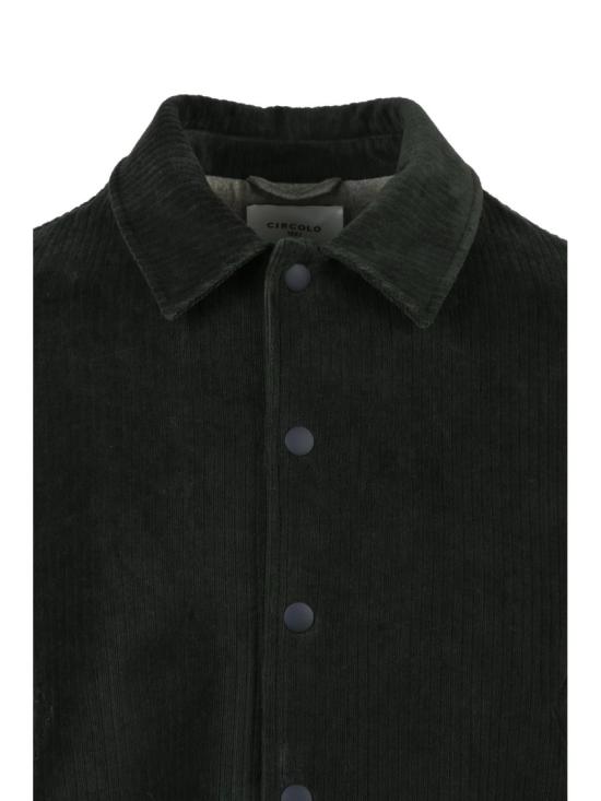 25FW 치르콜로1901 봄버 자켓 숲속 녹색 면 혼방 바시티 코트 - CIRCOLO 1901