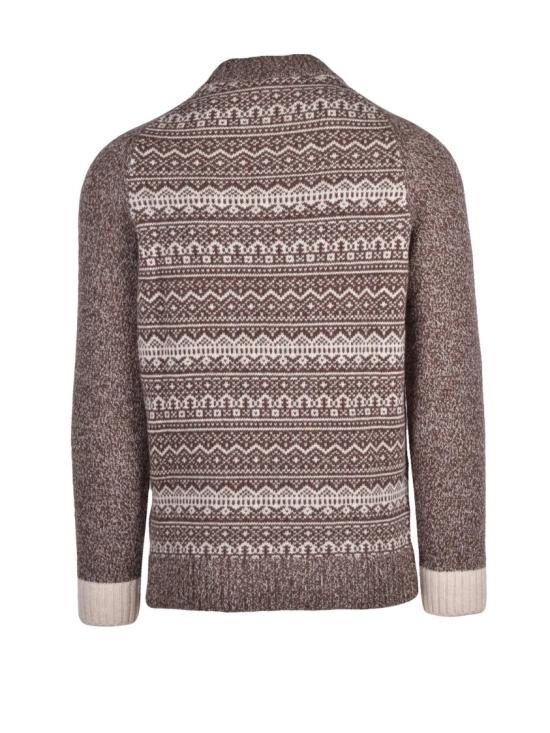 25FW 울앤코 니트웨어 갈색 울과 폴리아미드 혼방 크루넥 터틀넥 - WOOL & CO